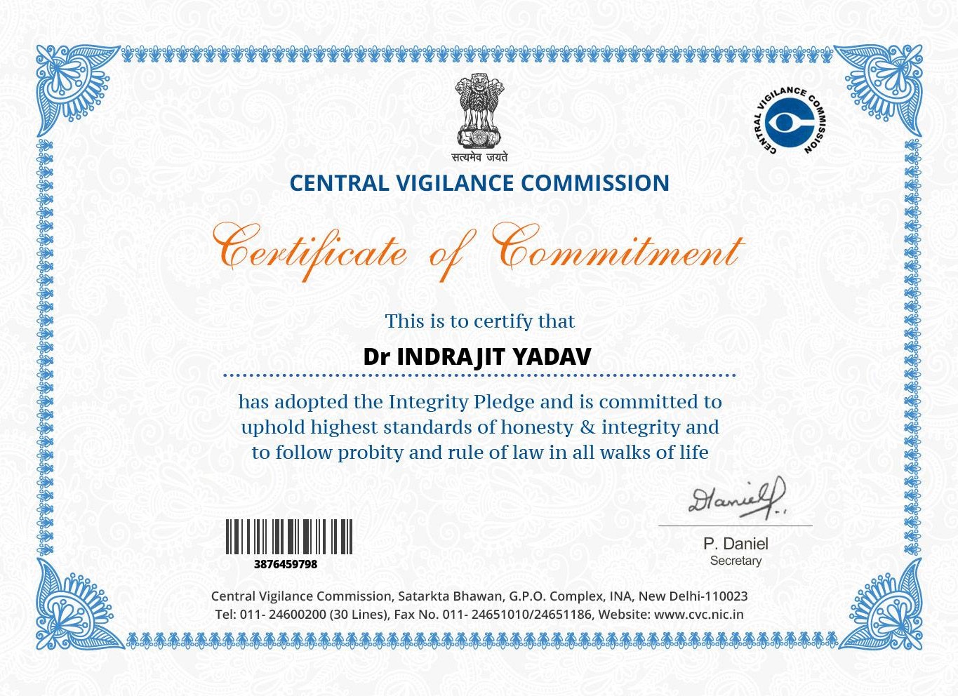 Pledge Certificate 8